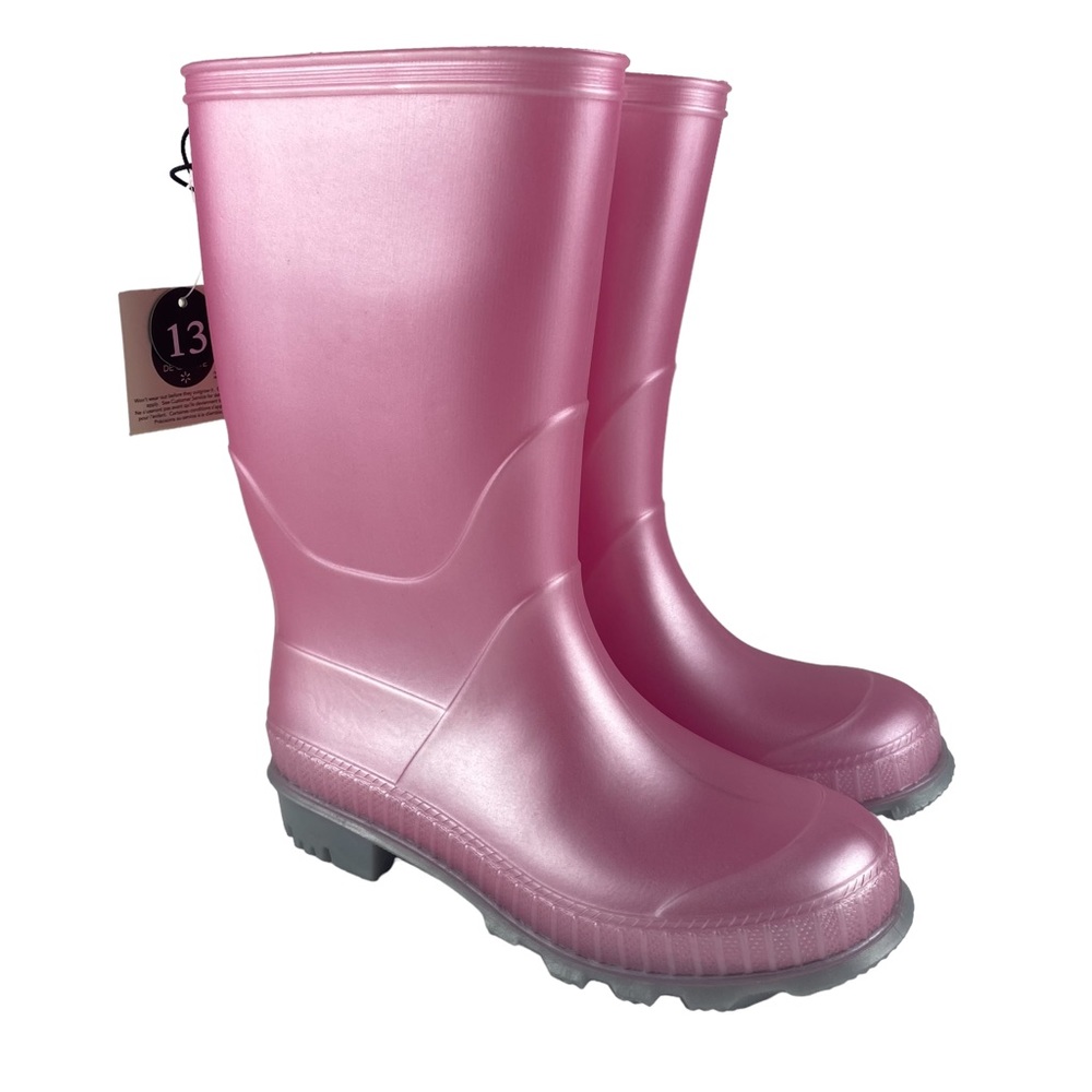 NWT George Girls Pink Rain Boots - Size 13